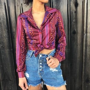 🌹SOLD🌹70s Purple Blouse